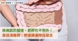 疾病起於腸道，肥胖也不例外！吳佳鴻醫師：修復腸漏降低發炎
